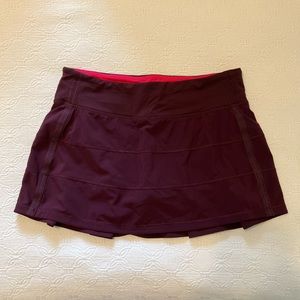 LuluLemon Pace Rival Mid-Rise Skirt (Wine color) Size 6